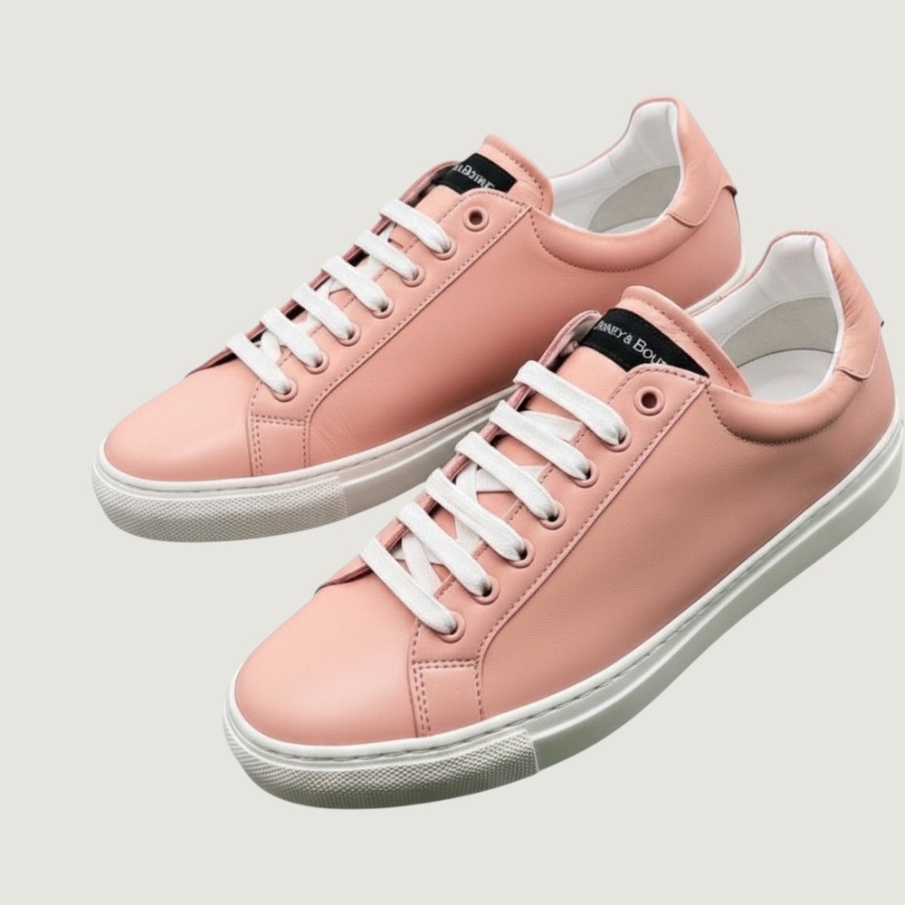 Dooney & Bourke Pink Leather Low Top Sneakers Made in Portugal W NWT *see photos